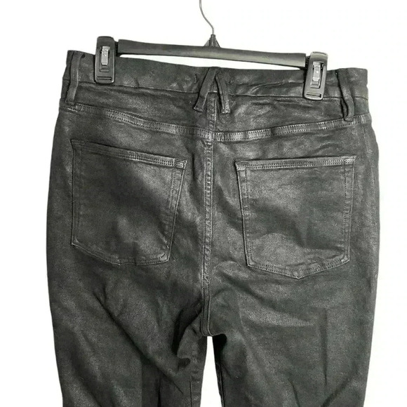 Good American Good Legs Black Coated Skinny Jeans Size 14/32 - Picture 7 of 9